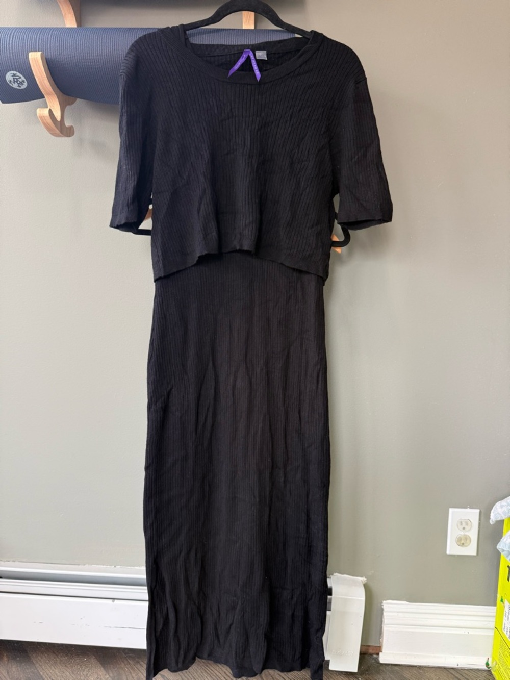 Seraphine Black Ribbed Knit Top